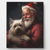 Cairn Terrier met Sinterklaas Feestelijke Kerstmis Fotoplaat (Voorkant)