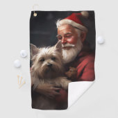 Cairn Terrier met Sinterklaas Feestelijke Kerstmis Golfhanddoek (Insitu)