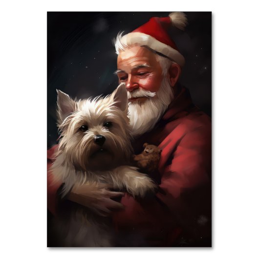 Cairn Terrier met Sinterklaas Feestelijke Kerstmis Kaart (Voorkant)