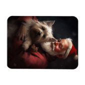 Cairn Terrier met Sinterklaas Feestelijke Kerstmis Magneet (Horizontaal)