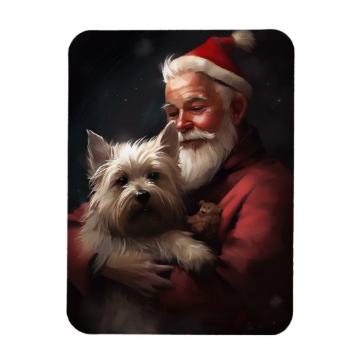 Cairn Terrier met Sinterklaas Feestelijke Kerstmis Magneet (Verticaal)