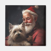 Cairn Terrier met Sinterklaas Feestelijke Kerstmis Magneet (Voorkant)