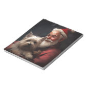 Cairn Terrier met Sinterklaas Feestelijke Kerstmis Notitieblok (Linkerzijde)