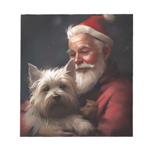 Cairn Terrier met Sinterklaas Feestelijke Kerstmis Notitieblok (Voorkant)