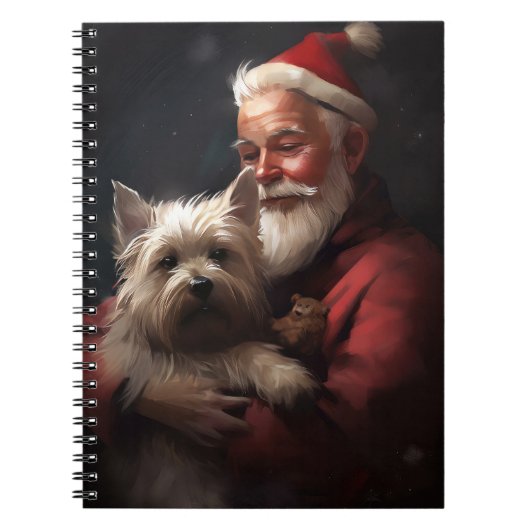 Cairn Terrier met Sinterklaas Feestelijke Kerstmis Notitieboek (Voorkant)