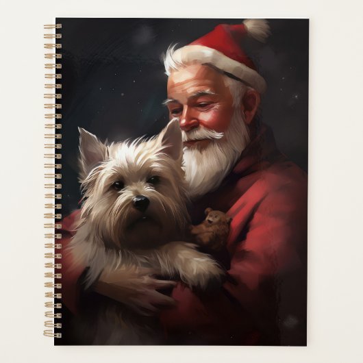 Cairn Terrier met Sinterklaas Feestelijke Kerstmis Planner (Voorkant)