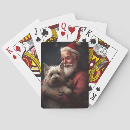 Cairn Terrier met Sinterklaas Feestelijke Kerstmis Pokerkaarten (Achterkant)
