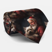 Cairn Terrier met Sinterklaas Feestelijke Kerstmis Stropdas (Opgerold)