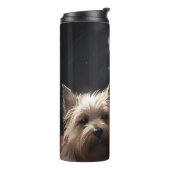 Cairn Terrier met Sinterklaas Feestelijke Kerstmis Thermosbeker (Gedraaid links)