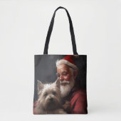 Cairn Terrier met Sinterklaas Feestelijke Kerstmis Tote Bag (Voorkant)