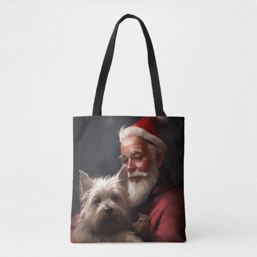 Cairn Terrier met Sinterklaas Feestelijke Kerstmis Tote Bag (Voorkant)