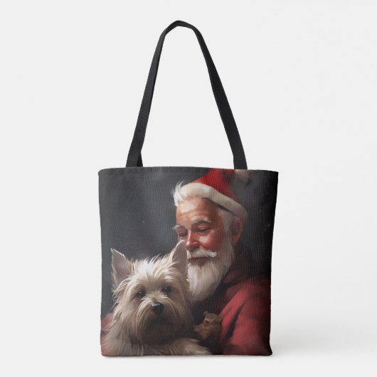 Cairn Terrier met Sinterklaas Feestelijke Kerstmis Tote Bag (Achterkant)