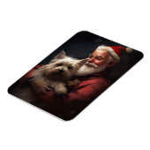 Cairn Terrier met Sinterklaas Festive Kerstmis Magneet (Linkerzijde)