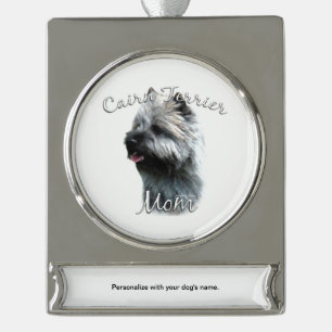 Cairn Terrier Moeder 2 Verzilverd Banner Ornament