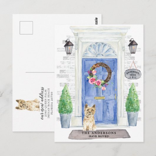 Cairn Terrier Moving Announcement Briefkaart (Voorkant / Achterkant)