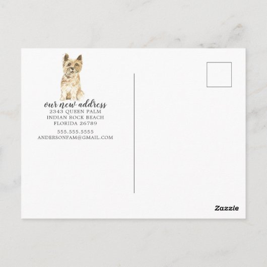 Cairn Terrier Moving Announcement Briefkaart (Achterkant)