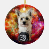 Cairn Terrier Naughty Dog kerstversiering Keramisch Ornament (Voorkant)
