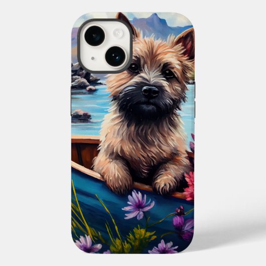 Cairn Terrier op een peddel: Een landschappelijk a Case-Mate iPhone Case (Achterkant)