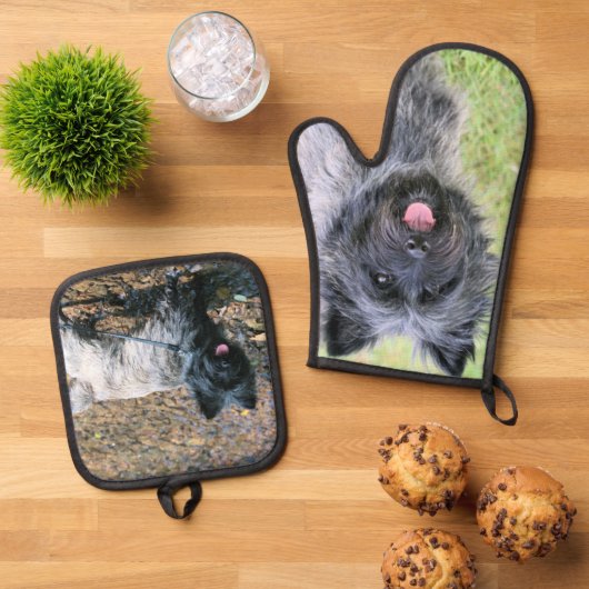 Cairn Terrier Ovenwant & Pannenlap Set (Top down)