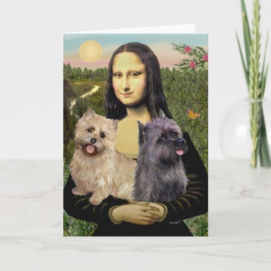 Cairn Terrier Paar - Mona Lisa Kaart (Voorkant)