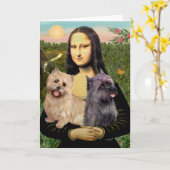Cairn Terrier Paar - Mona Lisa Kaart (Gele Bloem)
