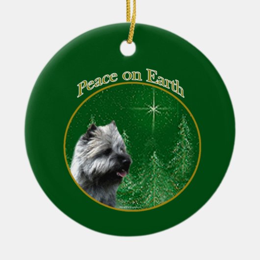 Cairn Terrier Peace Keramisch Ornament (Voorkant)
