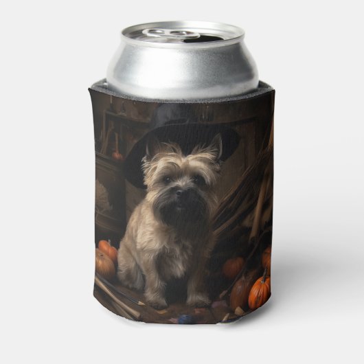 Cairn Terrier pompoenen Halloween eng Blikjeskoeler (Blikje Achterkant)