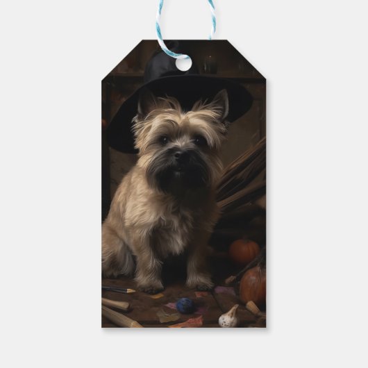 Cairn Terrier pompoenen Halloween eng Cadeaulabel (Achterkant)