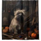 Cairn Terrier pompoenen Halloween eng Douchegordijn (Voorkant)