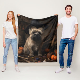 Cairn Terrier pompoenen Halloween eng Fleece Deken