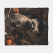 Cairn Terrier pompoenen Halloween eng Fleece Deken (Voorkant (Horizontaal))