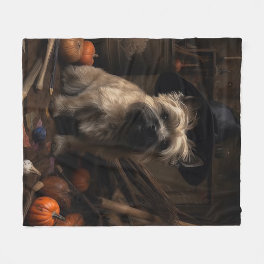 Cairn Terrier pompoenen Halloween eng Fleece Deken (Voorkant (Horizontaal))
