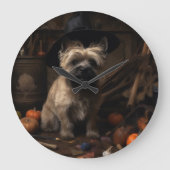 Cairn Terrier pompoenen Halloween eng Grote Klok (Voorkant)