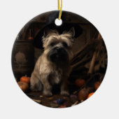 Cairn Terrier pompoenen Halloween eng Keramisch Ornament (Voorkant)