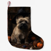 Cairn Terrier pompoenen Halloween eng Kleine Kerstsok (Voorkant)