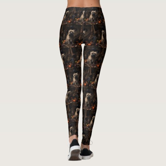 Cairn Terrier pompoenen Halloween eng Leggings (Achterkant)