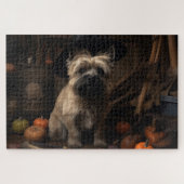Cairn Terrier pompoenen Halloween eng Legpuzzel (Horizontaal)