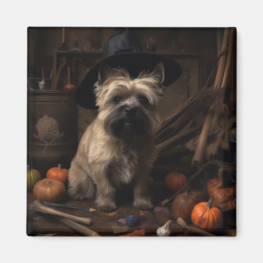 Cairn Terrier pompoenen Halloween eng Magneet (Voorkant)