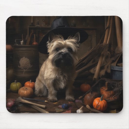 Cairn Terrier pompoenen Halloween eng Muismat (Voorkant)