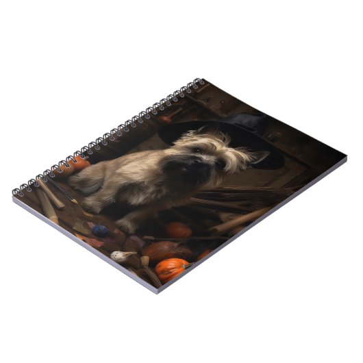 Cairn Terrier pompoenen Halloween eng Notitieboek (Linkerzijde)