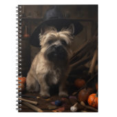 Cairn Terrier pompoenen Halloween eng Notitieboek (Voorkant)