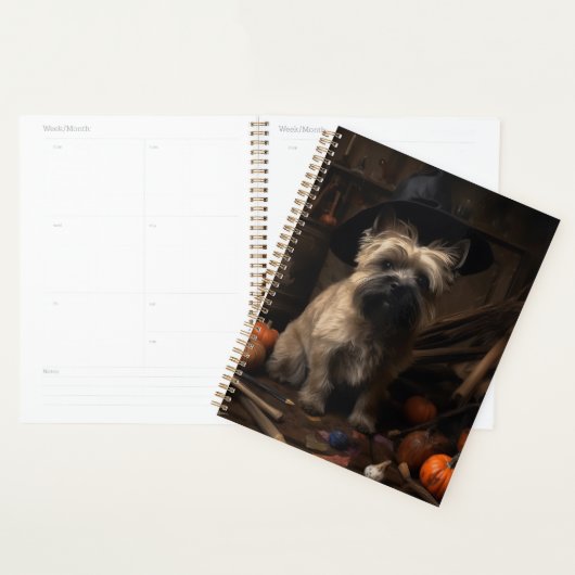 Cairn Terrier pompoenen Halloween eng Planner (Display)