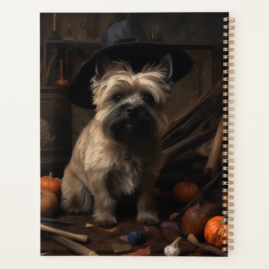 Cairn Terrier pompoenen Halloween eng Planner (Achterkant)