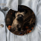 Cairn Terrier pompoenen Halloween eng Ronde Button 6,0 Cm (In situ)