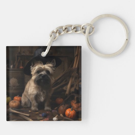Cairn Terrier pompoenen Halloween eng Sleutelhanger (Achterkant)