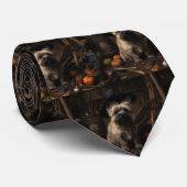 Cairn Terrier pompoenen Halloween eng Stropdas (Opgerold)