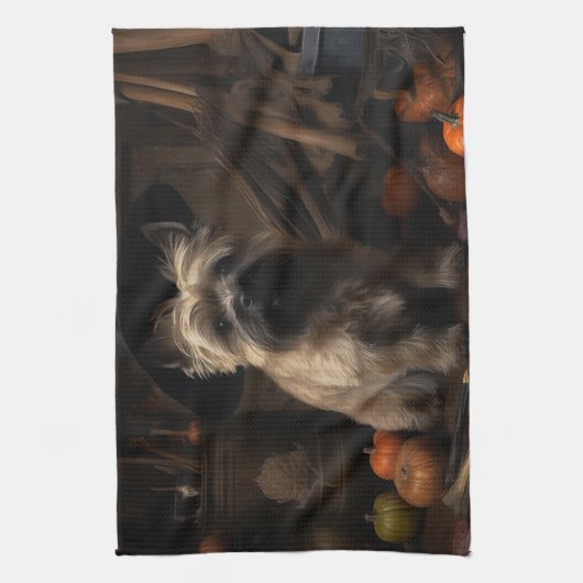 Cairn Terrier pompoenen Halloween eng Theedoek (Verticaal)