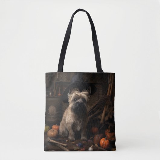 Cairn Terrier pompoenen Halloween eng Tote Bag (Voorkant)