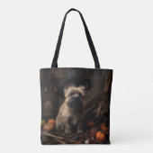 Cairn Terrier pompoenen Halloween eng Tote Bag (Achterkant)