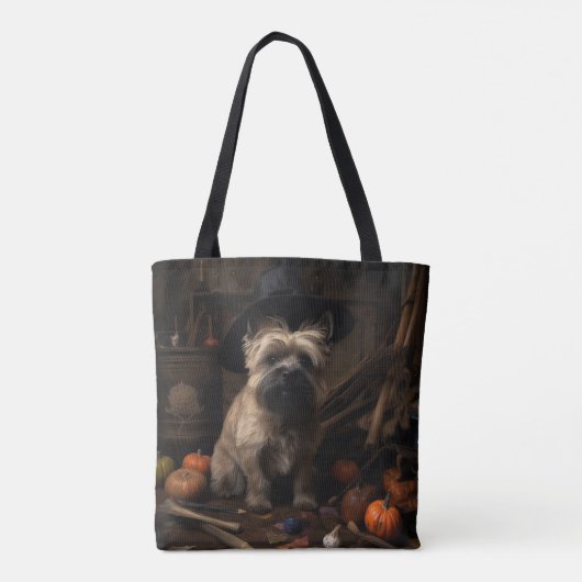 Cairn Terrier pompoenen Halloween eng Tote Bag (Achterkant)